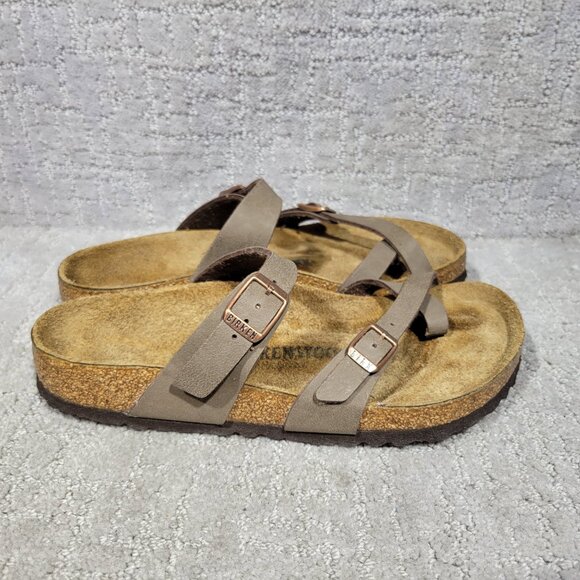 Birkenstock Mayari Unisex Size EU 38 US L7 M5 R Mocha Birko-Flor Slide Sandals. - Picture 3 of 13